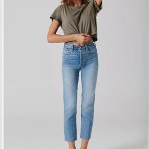 Denim Forum Arlo High Rise Frayed Hem